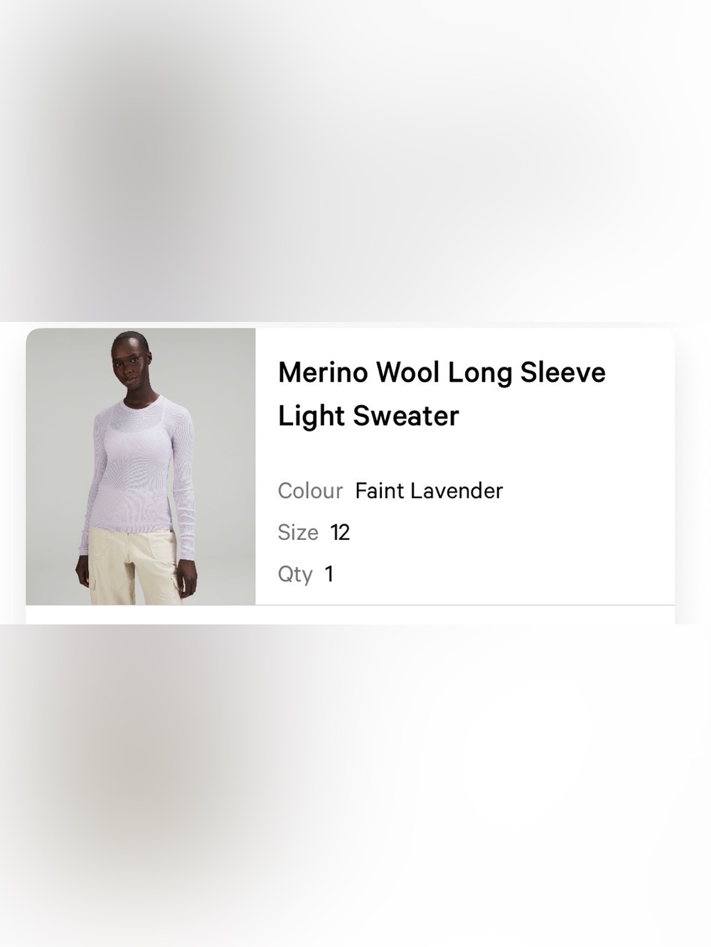 lululemon athletica Faint Lavender Merino Crew Sweater